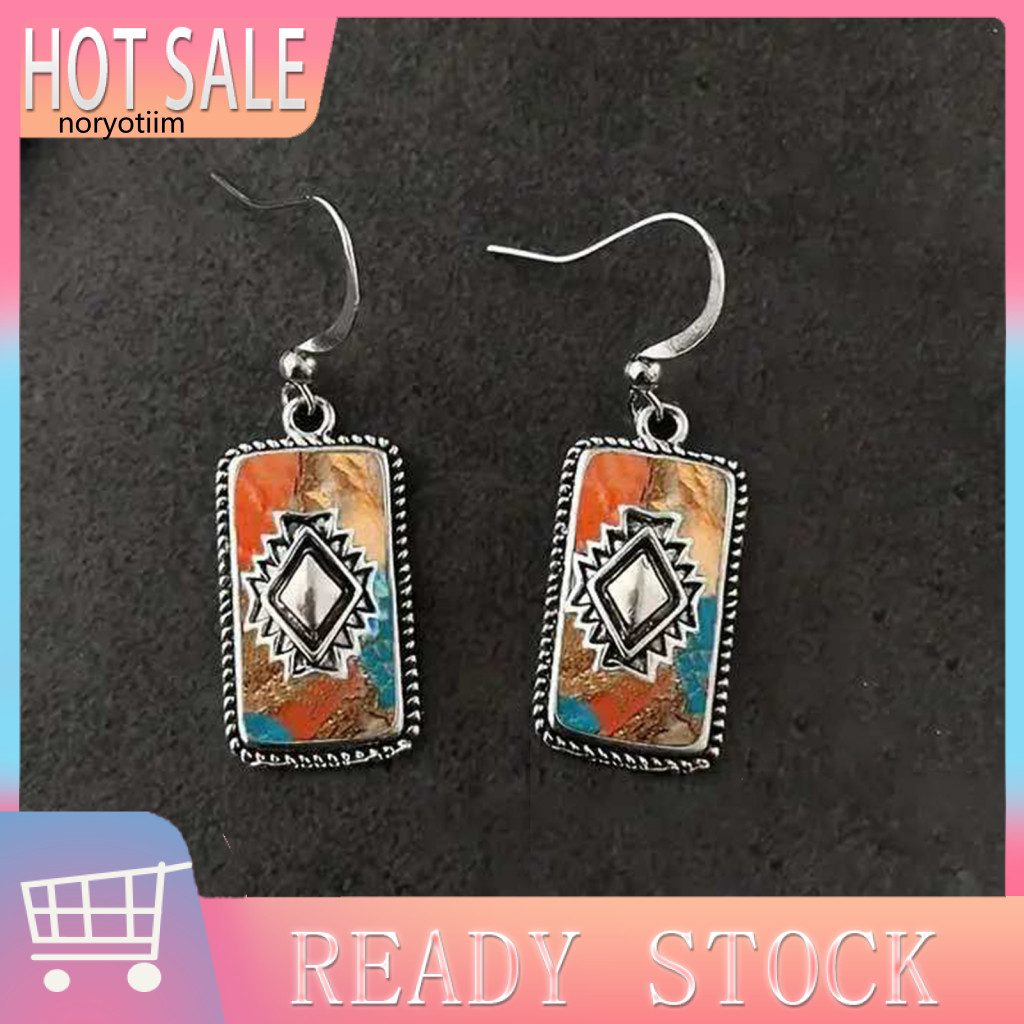 NOR Vintage Tòn Ten Bông Tai Bohemian Bông Tai Bohemian Vintage Dân Tộc Tòn Ten Bông Tai Nữ Giả Ngọc