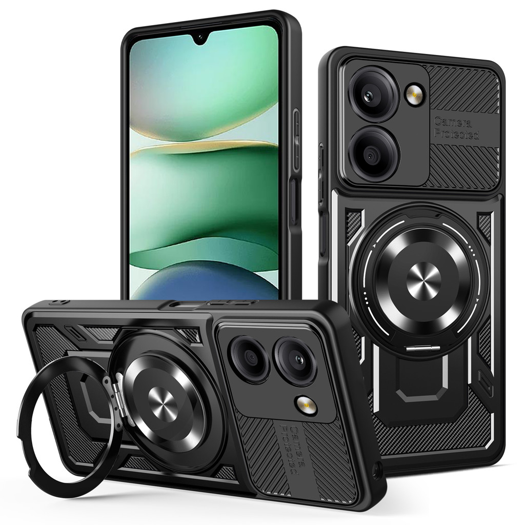 Dành Cho Xiaomi Poco M7 Pro Ốp Lưng Poco M7 4G Poco M7 + Vỏ Giáp Từ Tính Chống Sốc Giá Đỡ Vòng Magsa