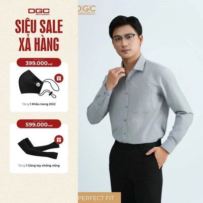 Áo sơ mi dài tay DGC Dáng Ôm Perfect Fit, Phong Cách Trẻ Trung, Chất Vải Mềm Nhẹ - SASDBE62M
