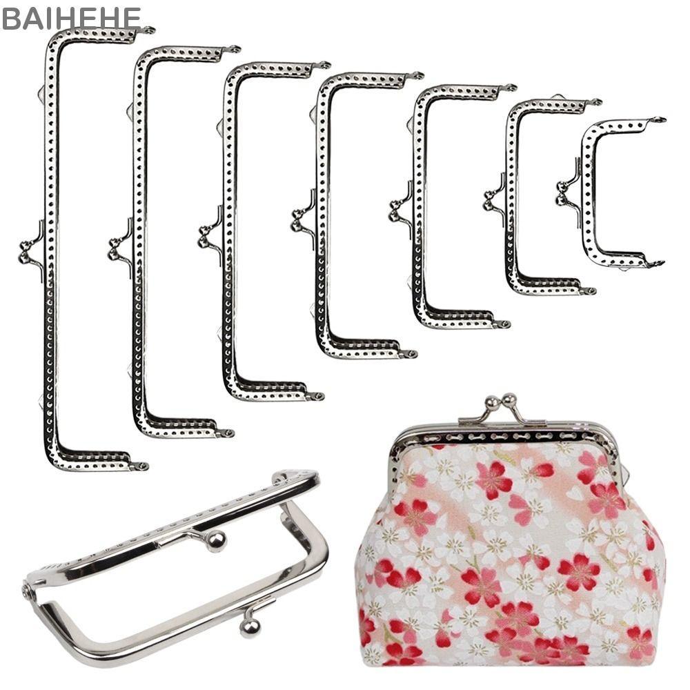 BAIHEHE Ví Khóa Khung, Túi Vintage Phần Cứng Ví Khung Kiss Clasp, Mini Túi Kim Loại Móc Khóa DIY Craft
