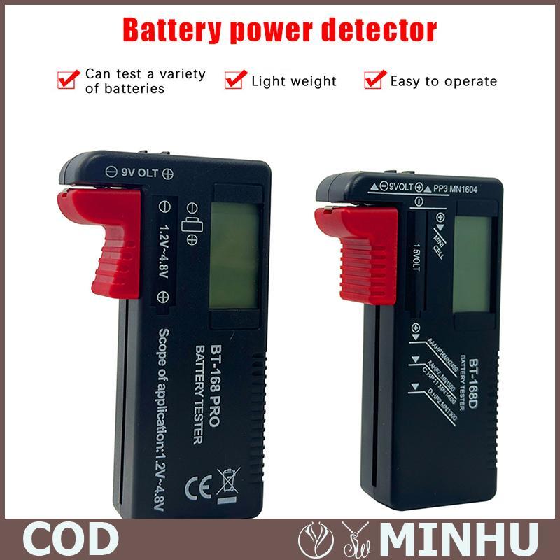 BT-168D Pin Tester phổ kỹ thuật số LCD Tester AA AAA CD 9V 1.5V nút di động điện áp pin điện áp Test
