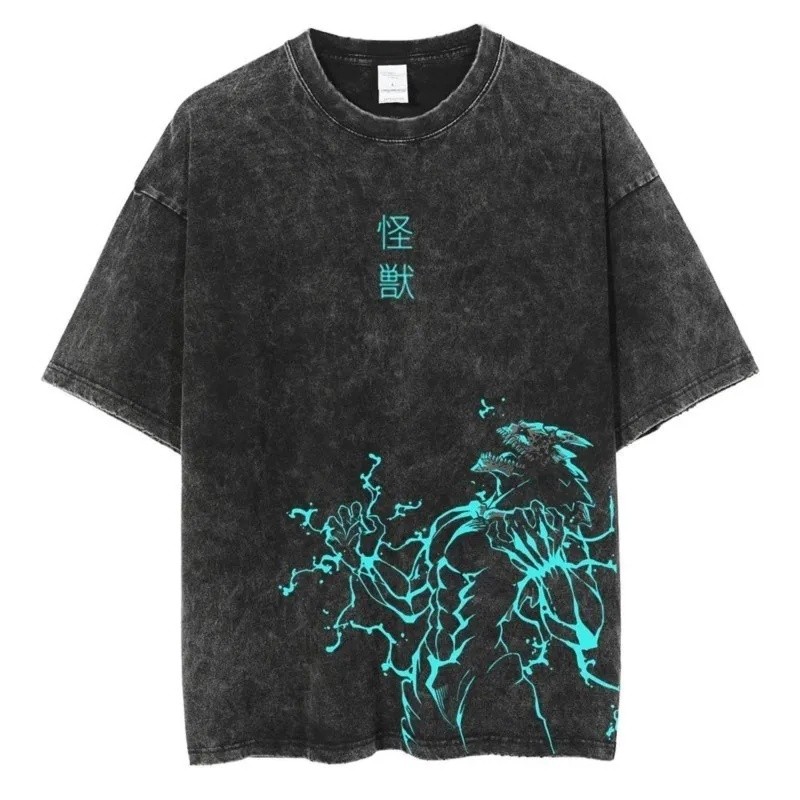 Áo thun giặt phổ biến Anime Kaiju No 8 Áo thun in hình cho nam Áo thun Cotton có thể giặt được cho n