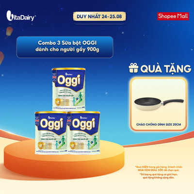 [COMBO 3 LON] Sữa bột Oggi dành cho người gầy - Bổ sung năng lượng, hỗ trợ tăng cân khoẻ - Lon 900g