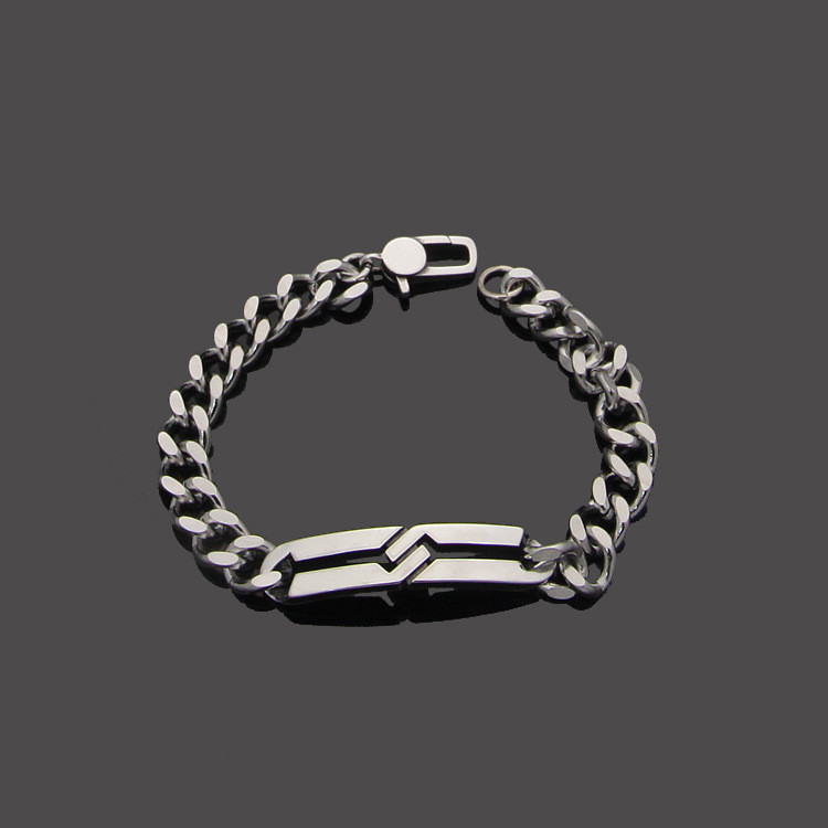 3QA4 Crossed bracelet g Men's Couple's Letter Bracelet Thick