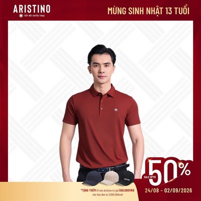 ARISTINO Áo Polo Nam Ngắn Tay Regular Fit APS105AS4 Polyamide Mềm Mịn Thoáng Mát Thấm Hút Co Giãn Giữ Form