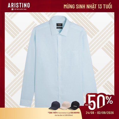Sơ mi dài tay Aristino Business hiệu ứng dệt đan lát độc quyền chữ kí Aristino thêu tinh tế 1LS0780Z