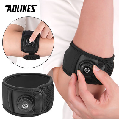 AOLIKES 1 Cái Có Thể Điều Chỉnh Áp Lực Núm Khuỷu Tay Nẹp Thể Thao Viêm Gân Hỗ Trợ
