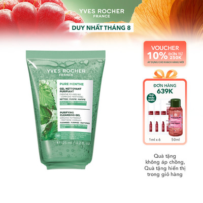Sữa rửa mặt dạng gel cho da dầu Yves Rocher Pure Menthe Cleansing Gel 125ml