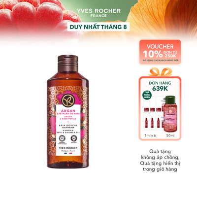 Sữa tắm dạng gel hương hoa hồng & tinh dầu argan Yves Rocher Shower Gel Argan & Rose Petals 400ml