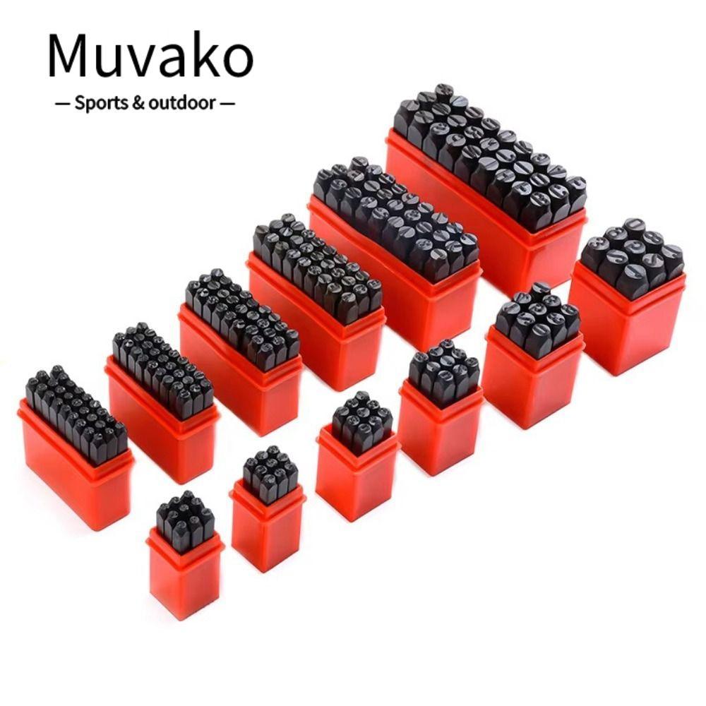MUVAKO Letter & Number Stamp Punch, Với nhựa 3-12,5 mm Digital Letter Stamp, Dụng cụ đục lỗ Thép Da