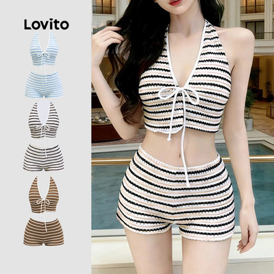 Set bikini 2 món nữ Lovito Kỳ nghỉ mơ xuân hè phong cách LNE141X017