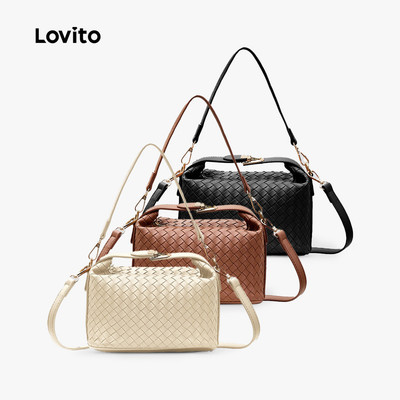 Lovito Kỳ nghỉ Túi đeo vai nữ nhỏ tay cầm dệt nhiều dây đeo kiểu dáng đơn giản LFR13110