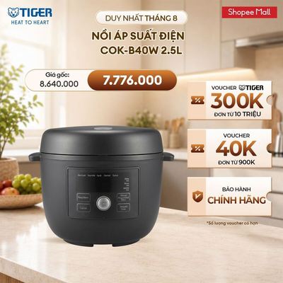 Nồi Áp Suất Điện TIGER COK-B40W 2.5L - Hàng chính hãng