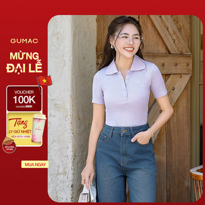 Áo Polo Nữ GUMAC Áo Thun Nữ Có Cổ Phom Slimfit Ôm Thun Mịn Co Giãn Nhiều Trẻ Trung PLF03002