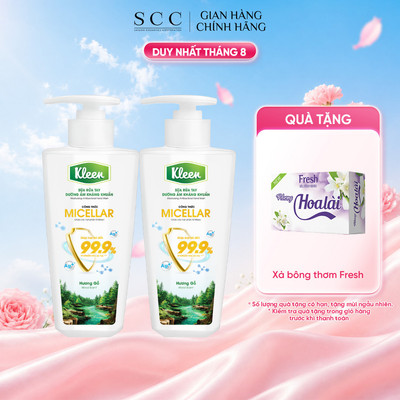 Combo 2 Sữa Rửa Tay Dưỡng Ẩm Kháng Khuẩn Kleen 450g (Gỗ/Quế/Tràm Trà)