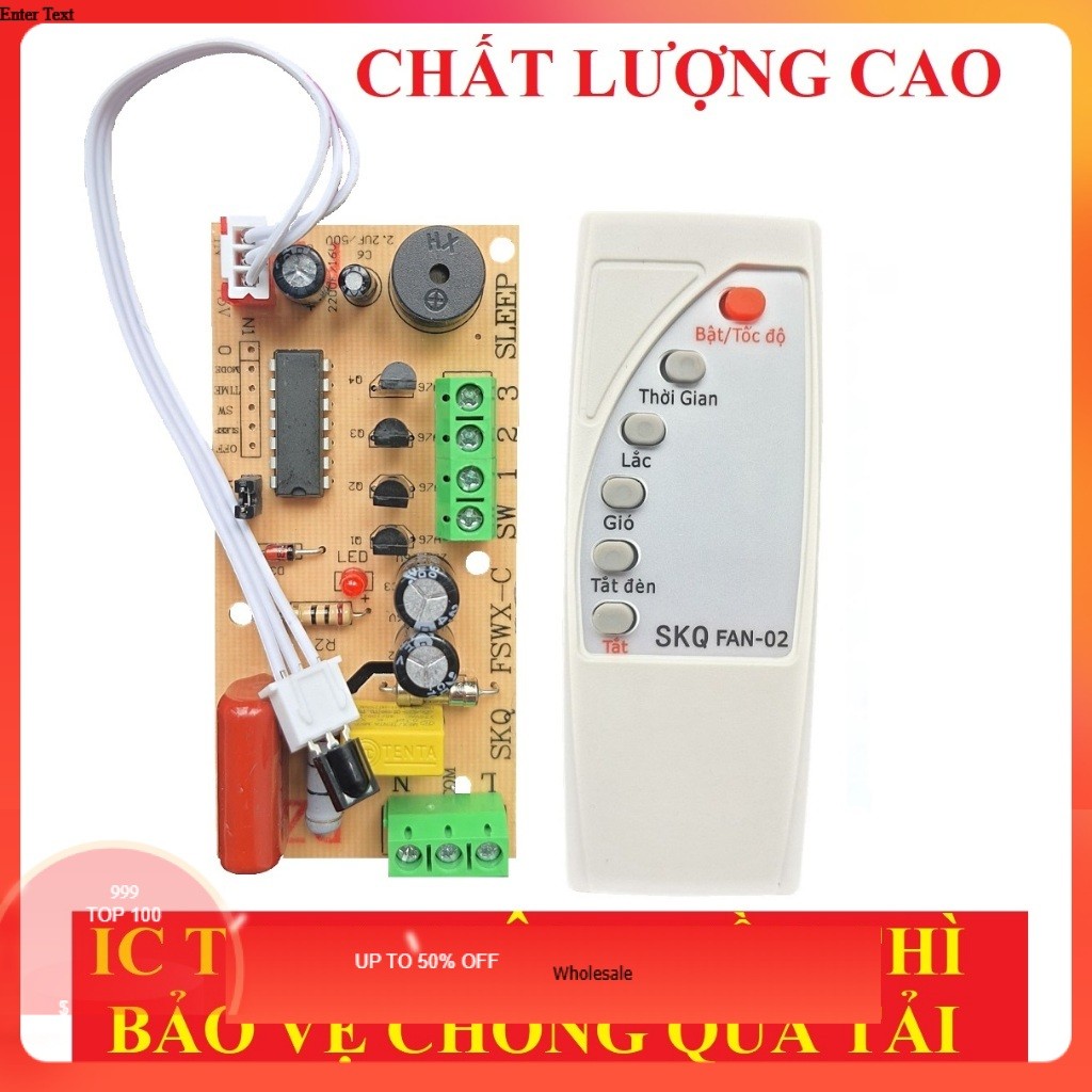 [TIẾNG VIỆT IC 14 CHÂN CÓ CẦU CHÌ ] Bộ mạch và điều khiển từ xa dành cho quạt bàn quạt treo tường qu