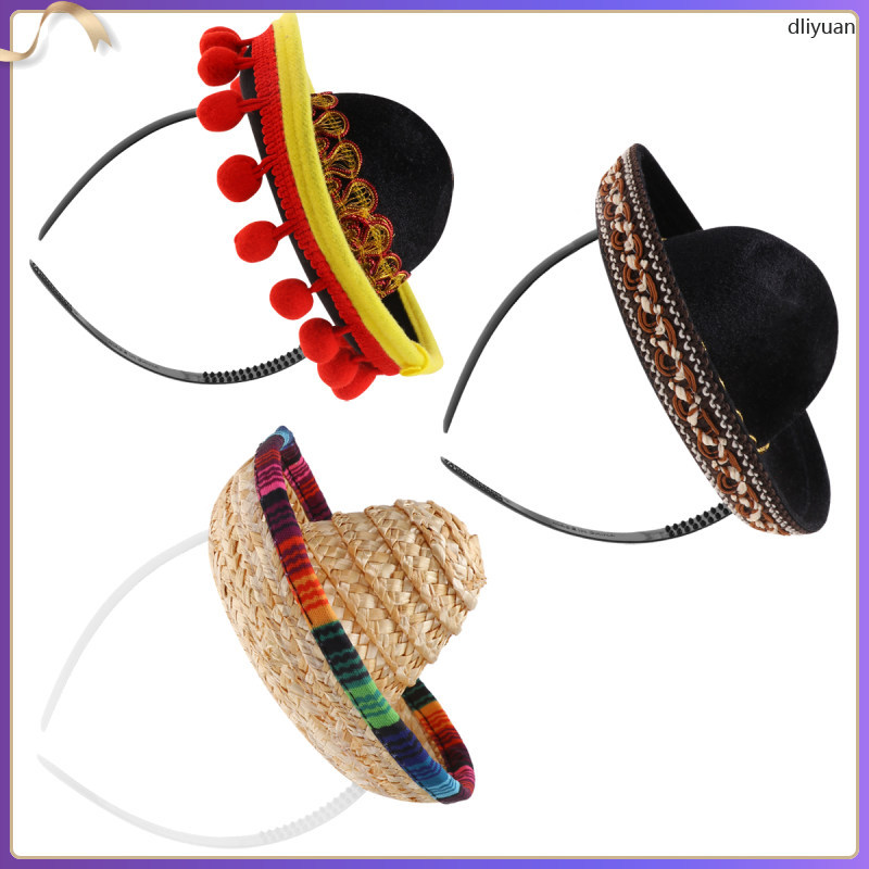 Băng đô buộc tóc Sombreros Mexico Fancy Hat Lễ hội Xô dliyuan