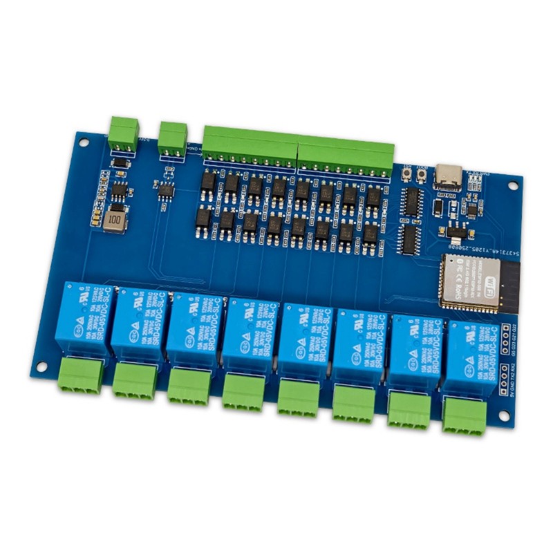 Mô-đun rơle 8 kênh RS485 Modbus 9-24V TYPE-C có hỗ trợ Bluetooth WIFI Modbus