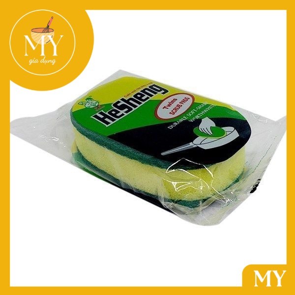 Combo5 Miếng mút xốp rửa chén 3M HeSheng đa năng- Miếng bọt biển 3M