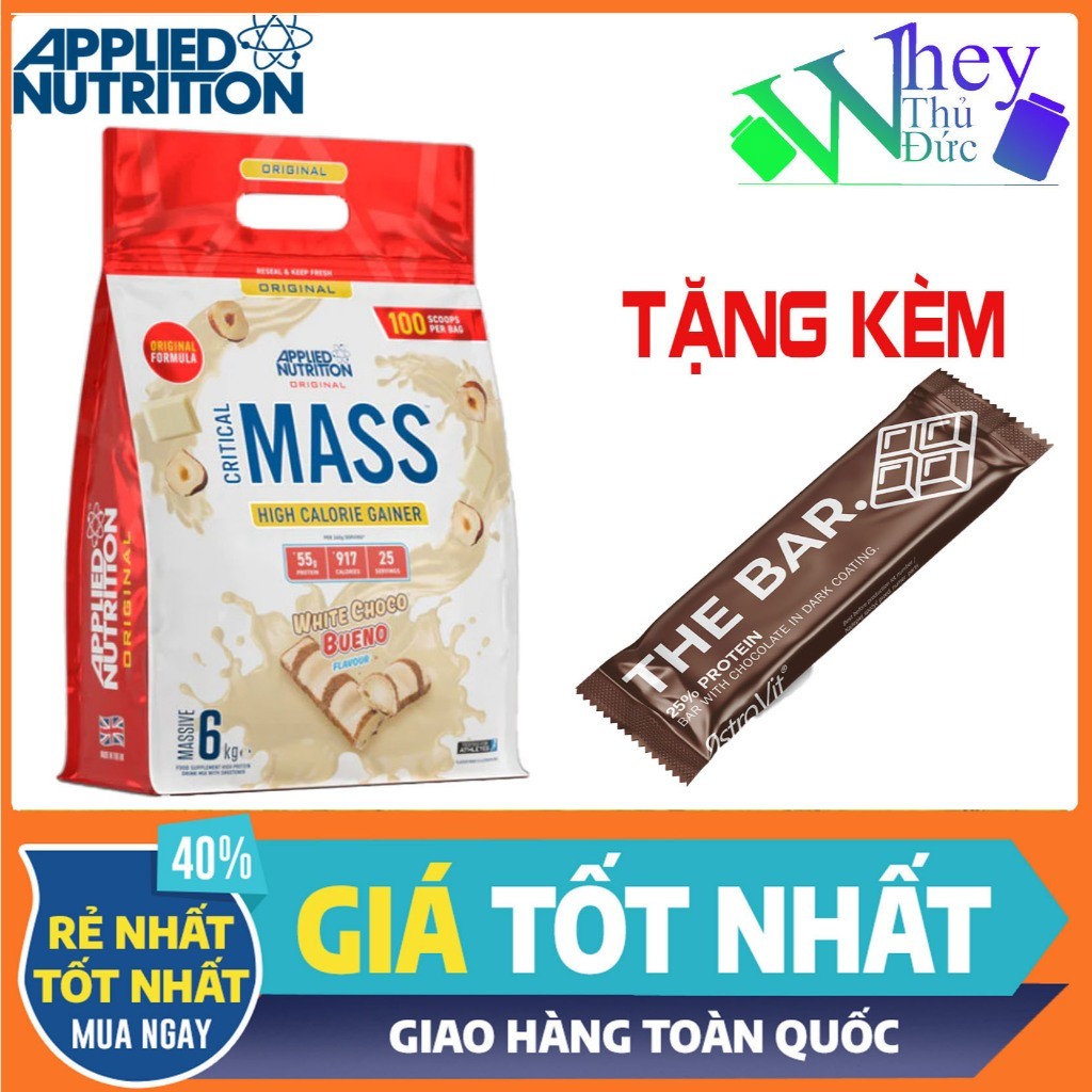 CRITICAL MASS 6KG 3 vị Applied Nutrition - Sữa tăng cân tăng cơ cho người gầy