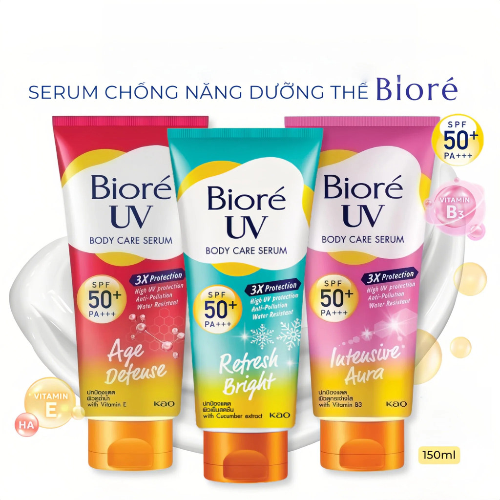 Tinh Chất Dưỡng Thể Chống Nắng, Kháng Bụi Bioré UV Anti-Pollution Body Care Serum 150ml