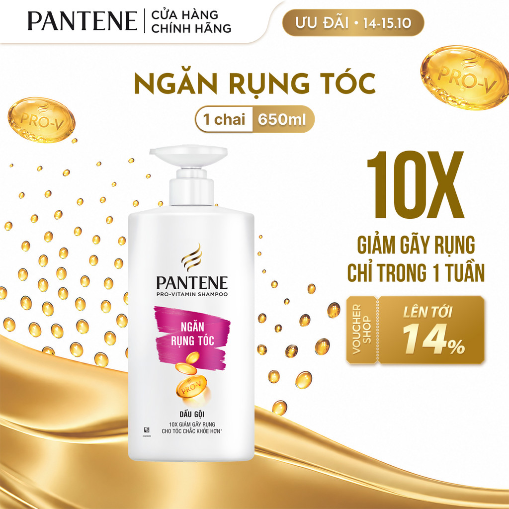 Dầu Gội PANTENE Ngăn Rụng Tóc / Phục Hồi Hư Tổn / Suôn Mềm Óng Ả / Sạch Gàu - Chai 650ML