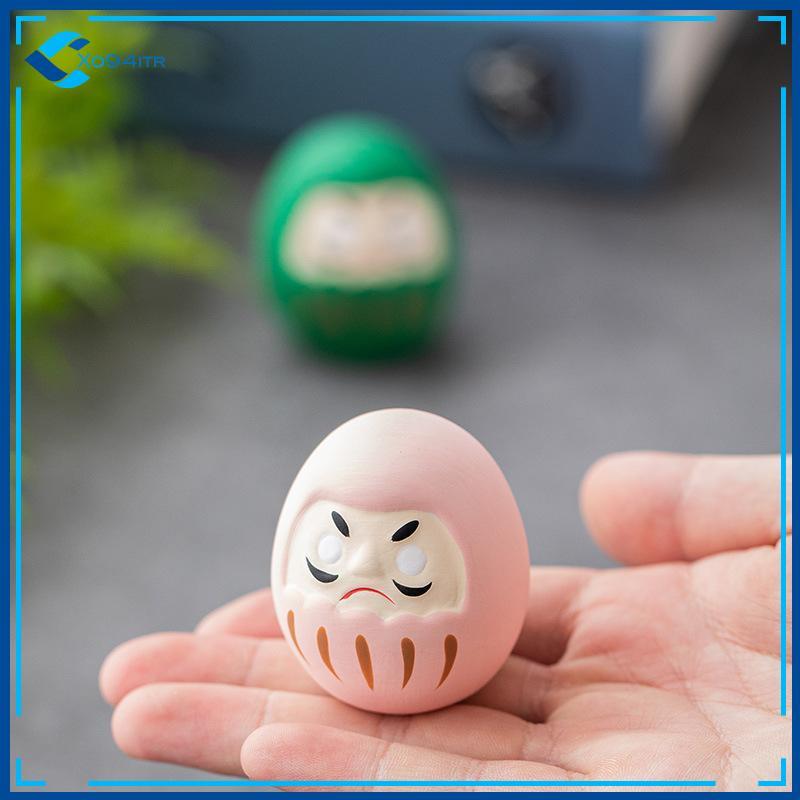 XOITR Nhật Bản Gốm Daruma Tượng Daruma Tumbler Thủ Công May Mắn May Mắn Trang Trí Phong Cảnh Búp Bê 