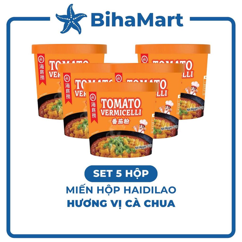 SET 5 HỘP -YIHAI- Miến hộp Haidilao hương vị Cà chua, Haidilao miến cà chua Haidilao hộp, Miến Haidi