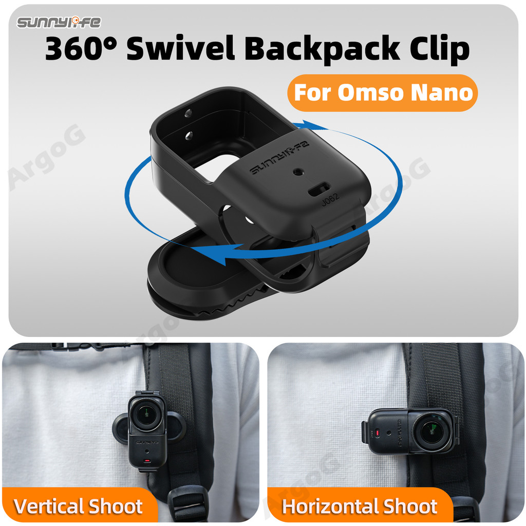 Sunnylife Kẹp ba lô xoay 360° ngang dọc kẹp cá sấu cho Osmo Nano Phụ kiện Osmo Nano