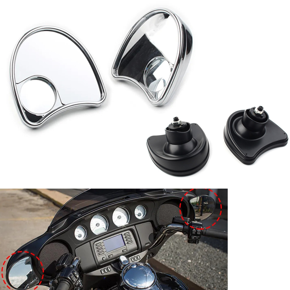 2 Chiếc Xe Máy Chiếu Hậu Bên Gương Fairing Mount Điểm Mù Cho Harley Street Glide FLHX FLHTK FLHTCU 2