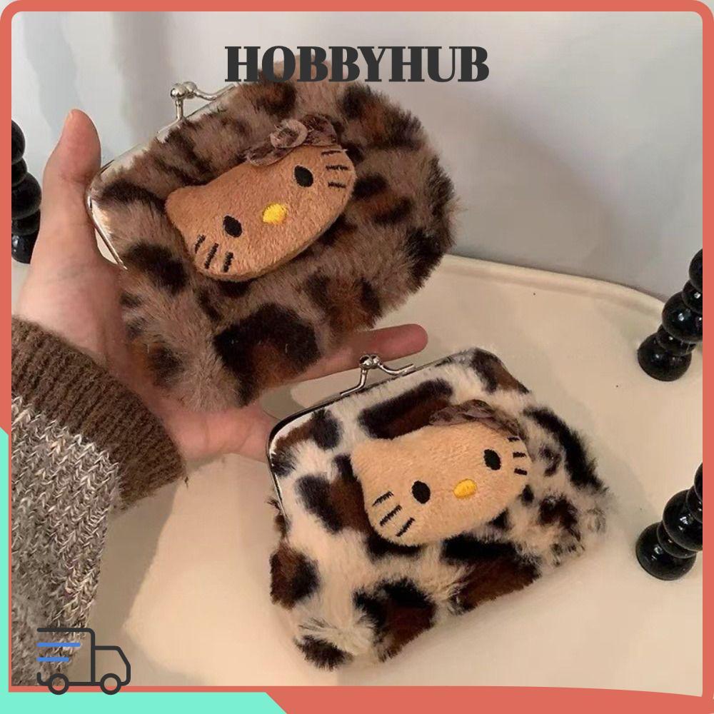 Ví Hello Kitty HOBBYHUB, Túi lưu trữ họa tiết da báo Mini, Quà tặng Ví nhỏ Hello Kitty