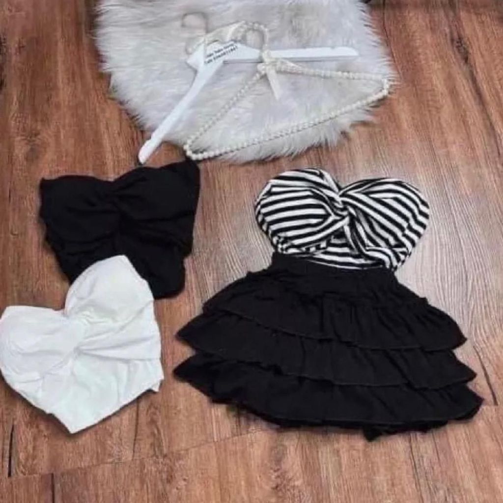 G68 Áo ống croptop xoắn nơ  phom croptop size dưới 53kg