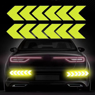 Bộ 10 Miếng Dán Phản Quang Hình Mũi Tên, Nhiều Màu Sắc, Trang Trí Xe Hơi / Mũ Bảo Hiểm, Tăng Độ An Toàn Khi Di Chuyển=