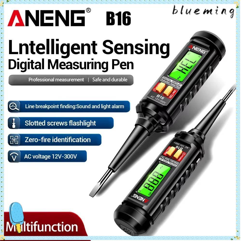 Bút kiểm tra điện áp BLUEMING, Máy dò điện áp cảm biến thông minh không tiếp xúc, Màn hình kỹ thuật 