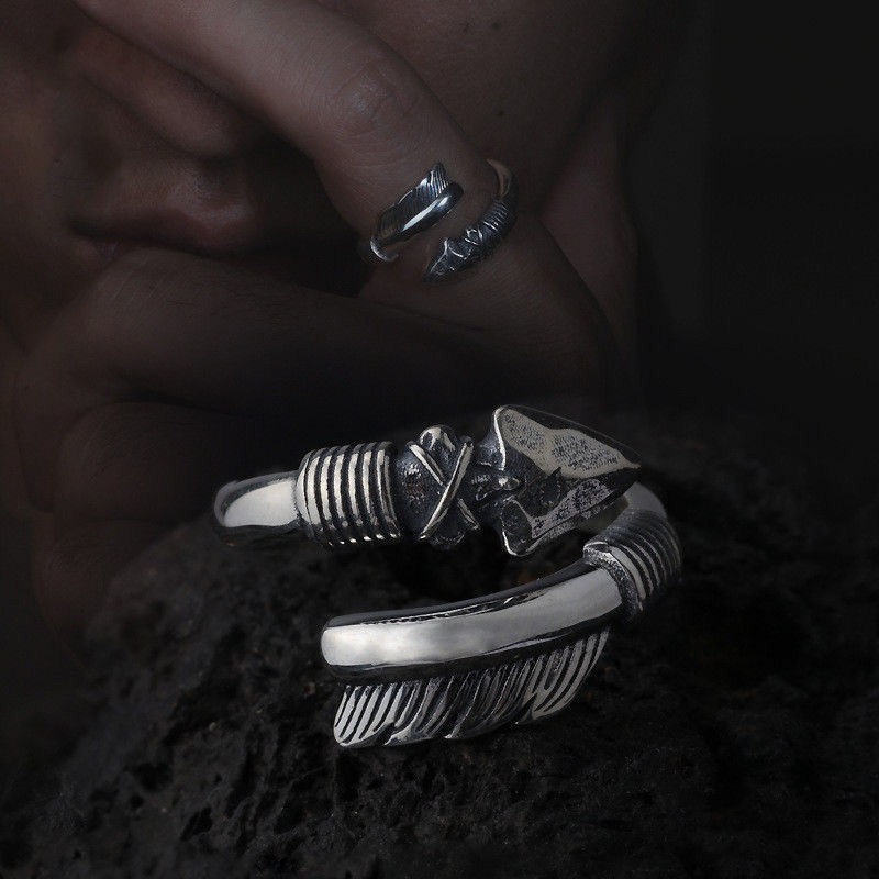 Preferred in-stock items#Unique and Cool Flint Arrow Ring for Men, Power Arrow Bow and Arrow Ring, M
