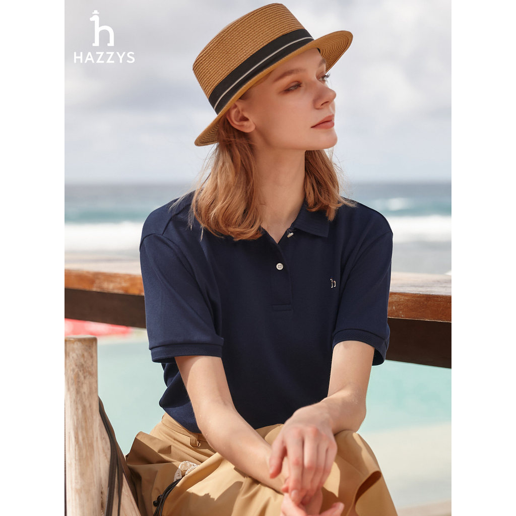 Áo Polo Nữ Hazzys – Thời Trang Tay Ngắn Rời Phố, Mùa Hè Hàng Mới Về 703