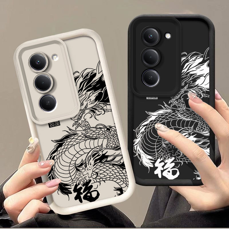 Thích hợp cho Xiaomi Redmi 15 / 15c 4G 5G Thời Trang Cặp Đôi Họa Tiết Rồng Ốp Lưng 15c 15c Silicon M