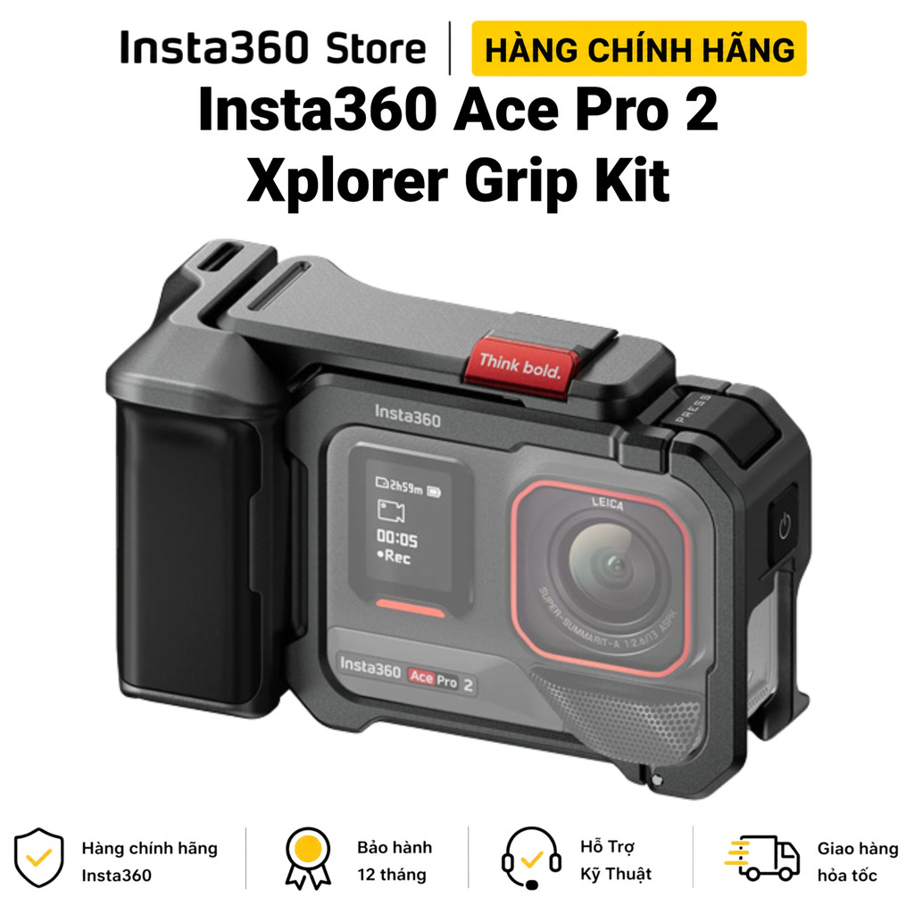 Insta360 Ace Pro 2/Ace Pro Xplorer Grip Kit - Tay Cầm Phong Cách Retro Chuyên Nghiệp Chính Hãng