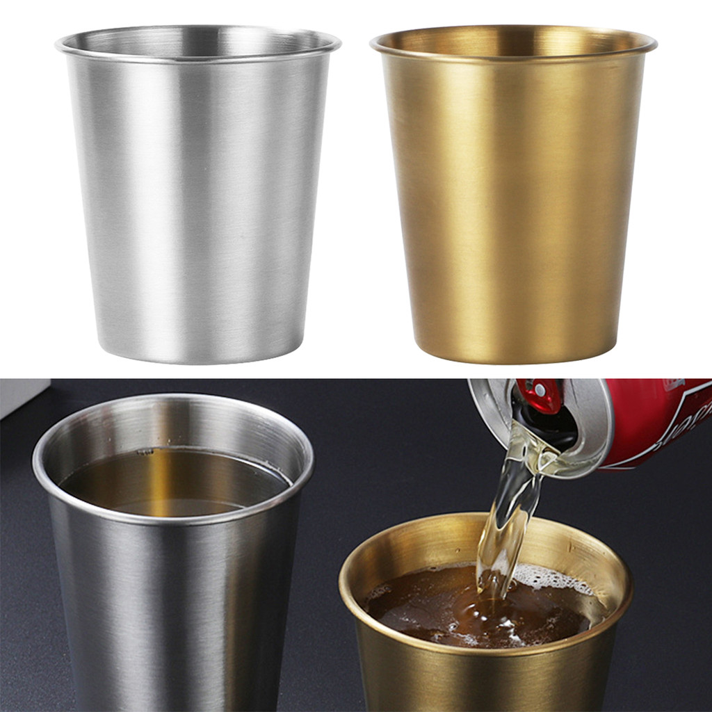 [layonora] 4 Gói Cốc Inox 304 350Ml Cốc Pint Cốc Kim Loại Xếp Chồng 350Ml Kính Uống Kim Loại Cho Du 