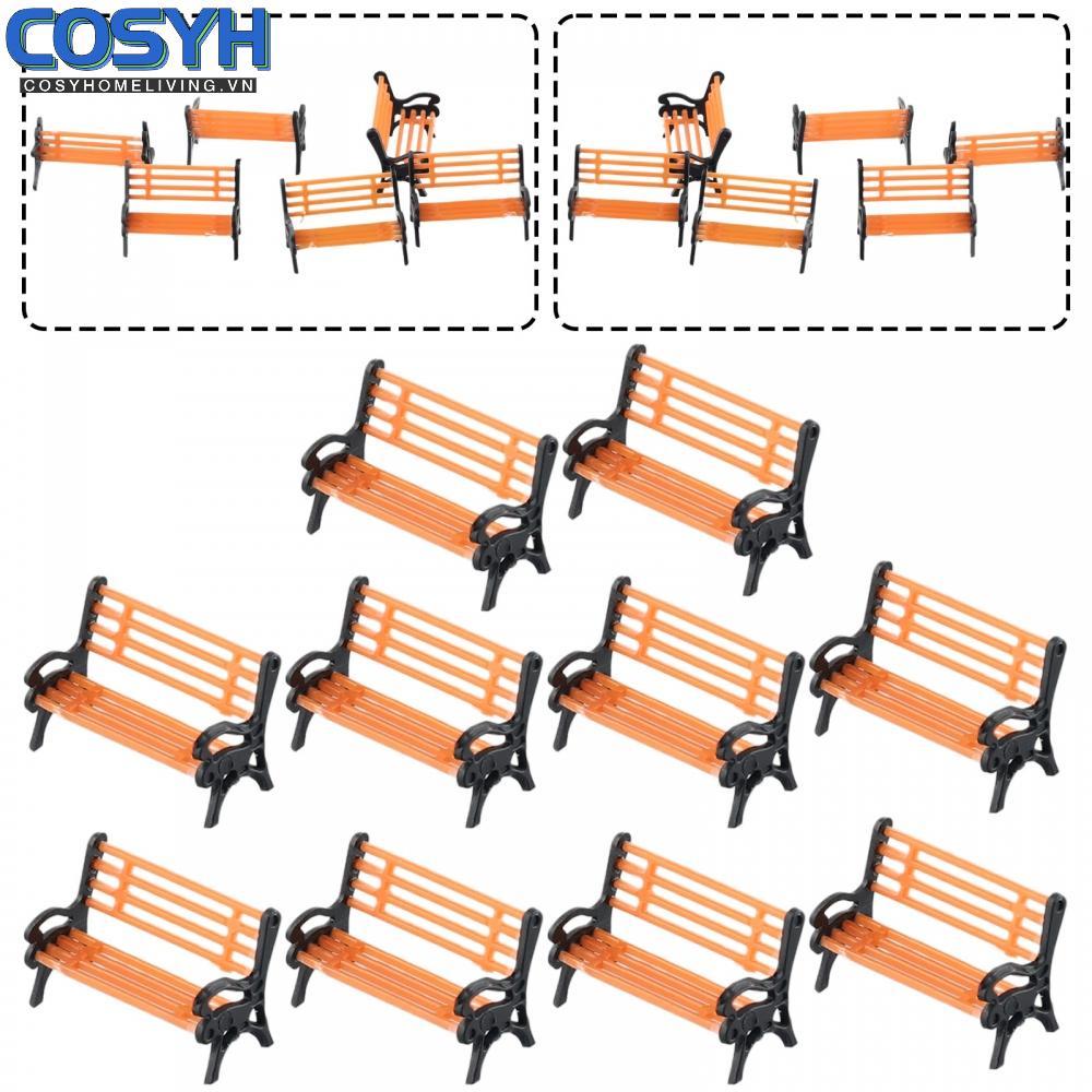 <cosyh>Model Park Bench 0.79*0.55*0.35inch/2*1.4*0.9cm Plastic Garden Decoration