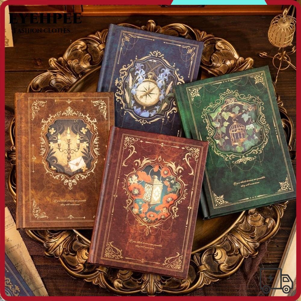 EYEHPEE Nhật ký A6, DIY Century Hymn Series A6 Sổ tay bìa cứng, Retro 192 tờ Scrapbooking Planner No