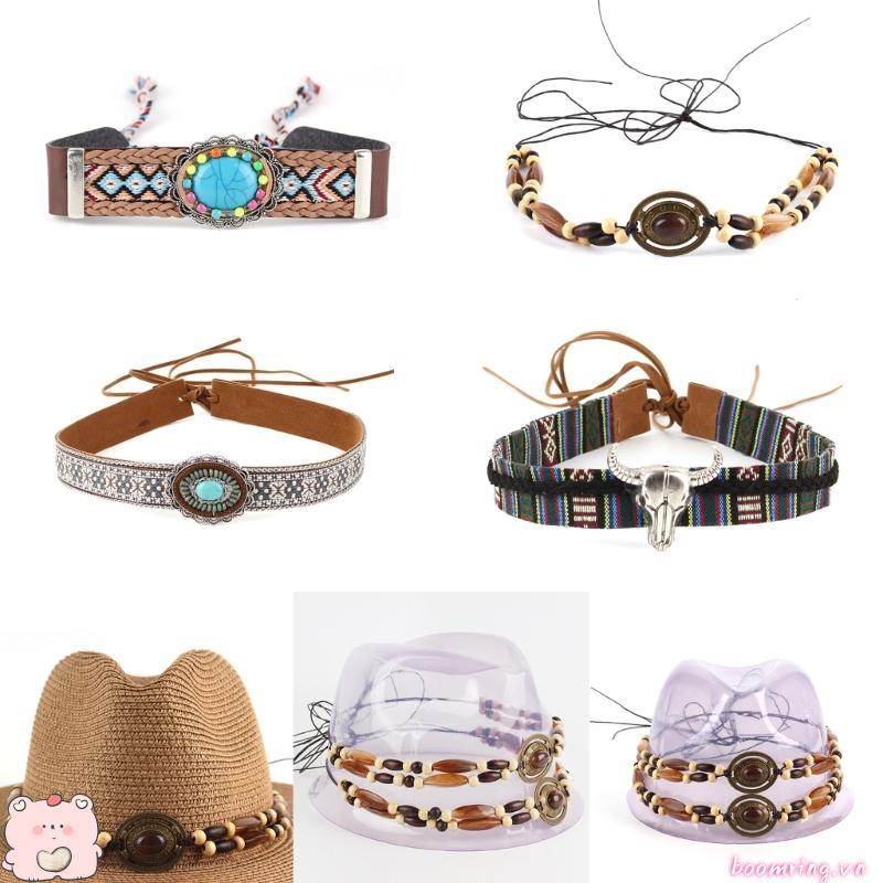 Boom Cowboy HatBand Western Beaded Hatband DIY Hat Bands Mũ phương Tây Dây đai Ban nhạc Người Mỹ bản
