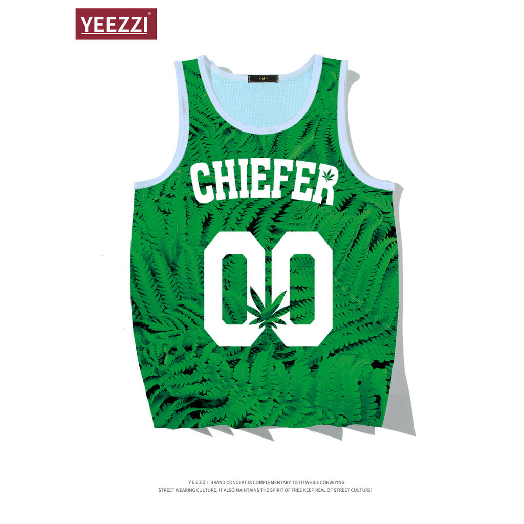 Áo vest khô nhanh của Mỹ Lưới Jersey 00 Áo vest xanh Cặp đôi mùa hè Jersey in hình gốc Áo vest không