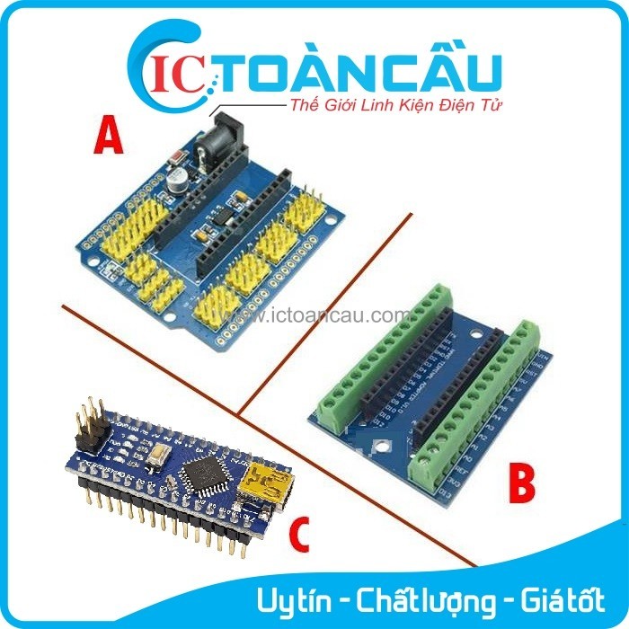 082 Board mạch Arduino nano V3.0 Type C Mini USB + kèm đế