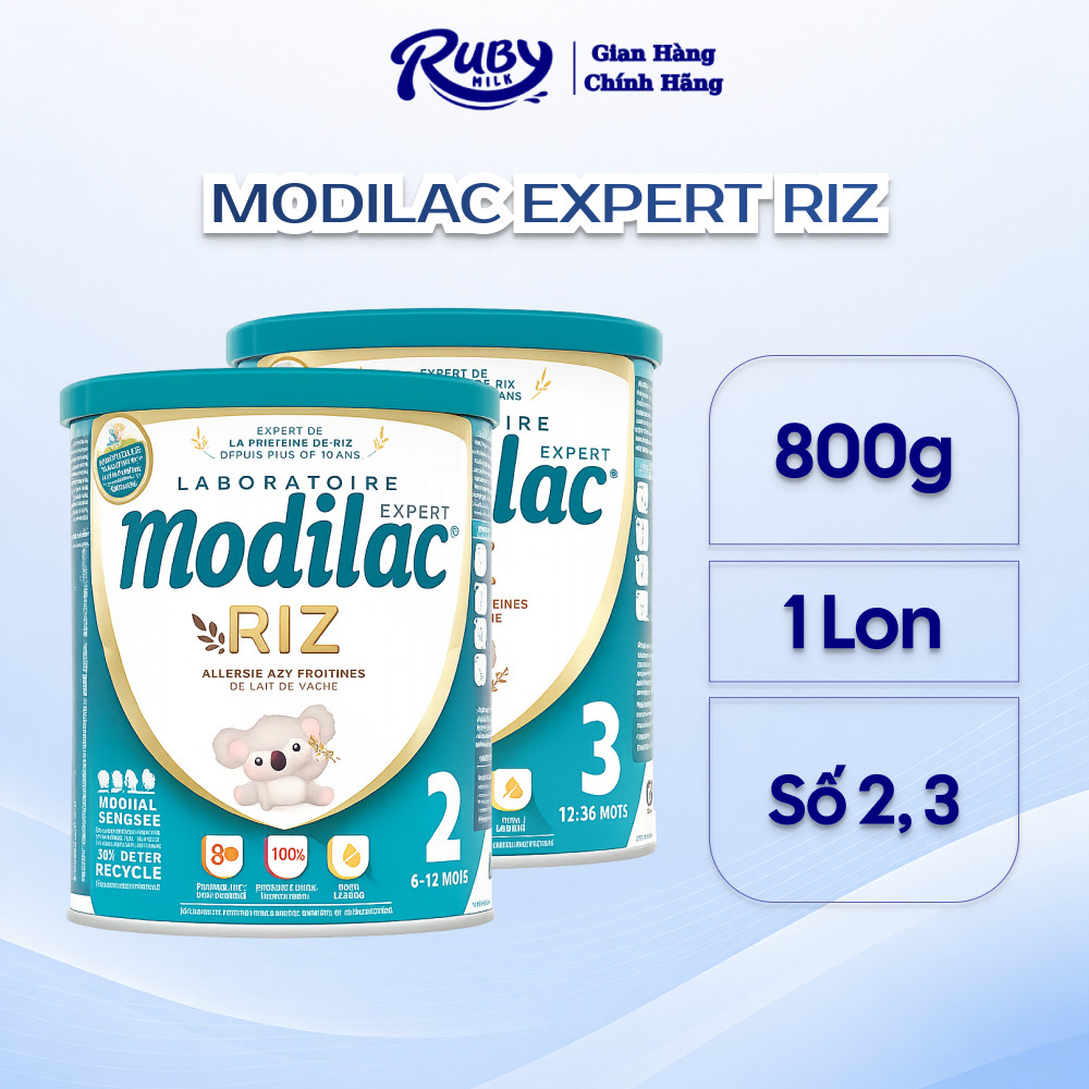 Sữa Bột Công Thức Modilac Expert Riz [2, 3] 800g | Cho Bé Từ 0-36 Tháng