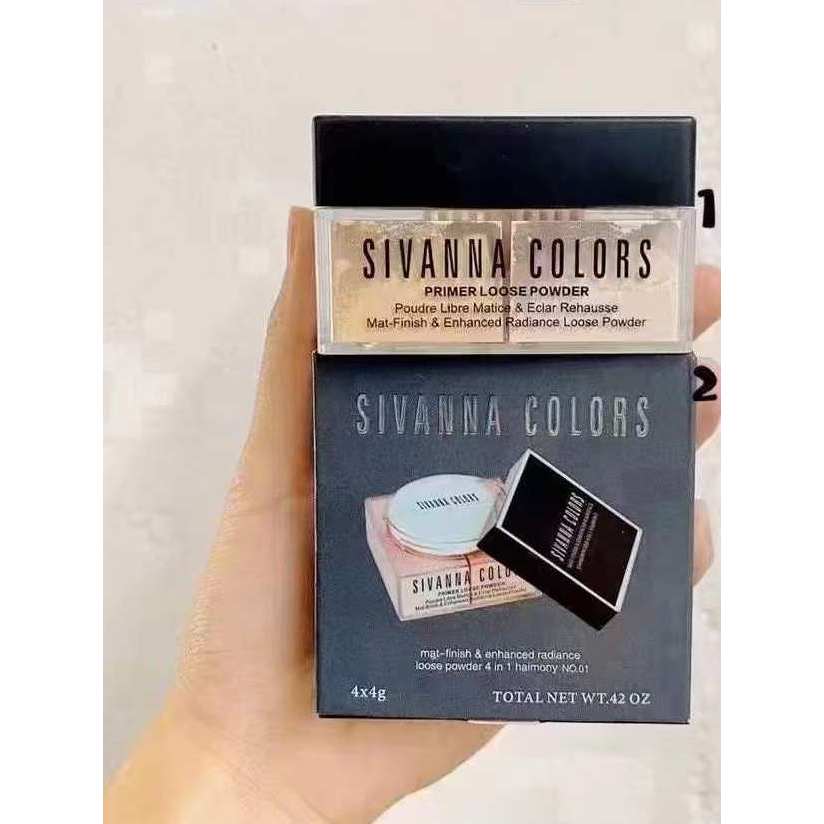 Thái Lan Sivanna Sivanna Sivanna Loose Powder Kiểm soát dầu lâu trôi Chống thấm nước Bốn màu Thiết l
