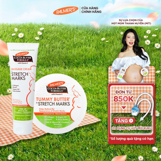 [Chính hãng] COMBO Ngăn ngừa rạn cho mẹ bầu GIỮA và CUÔI thai kỳ Palmer's (Kem rạn 125g và Bơ rạn 125g)