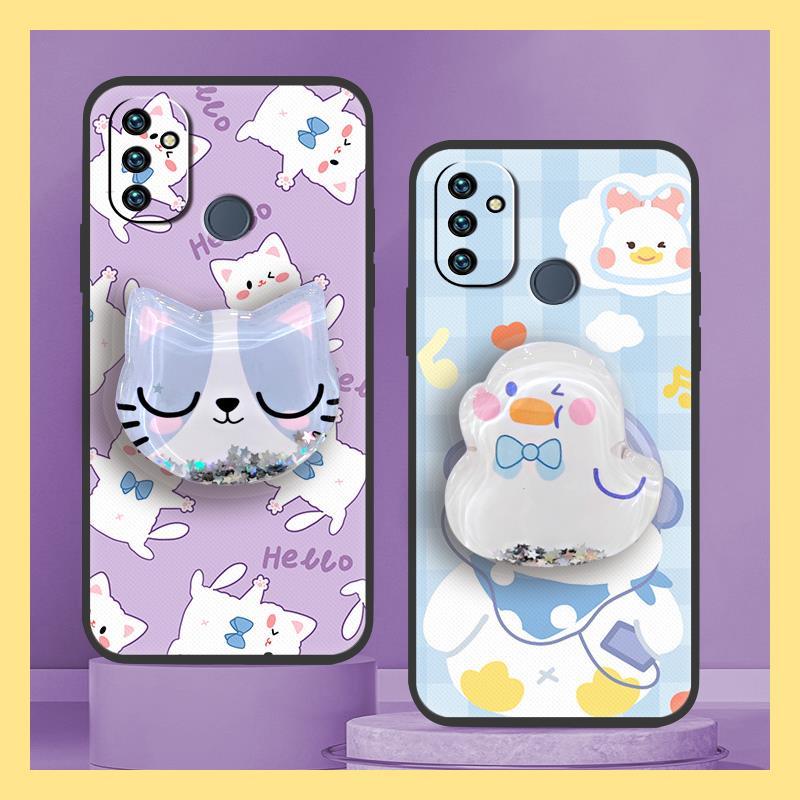 Ốp Lưng Mềm Chống Sốc Cho OnePlus Nord N100 / 1+Nord N100, Chống Bám Bẩn, Lấp Lánh, Có Giá Đỡ, TPU C