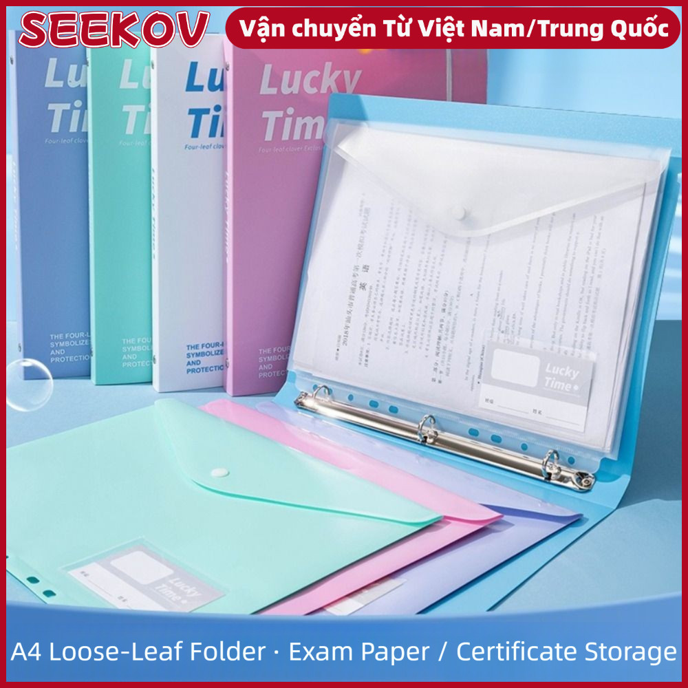 Thư mục tập tin SEEKOV A4, Thư mục dữ liệu 3 lỗ dung tích lớn, Màu sắc chống bụi PP Ring Binder Thư 