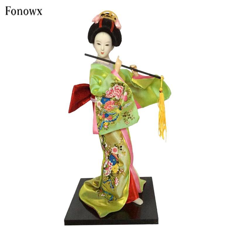 Geisha Nhật Bản 12 inch, Búp bê Geisha dân tộc Nhật Bản, Bức tượng nhỏ Tượng Nữ Búp bê Geisha Châu Á